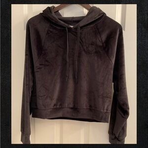 Victoria’s Secret Ribbed Velour Pullover Hoodie - NWT - Medium - Black